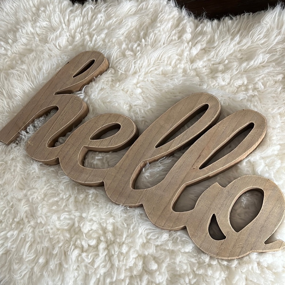 3/$25 wooden hello sign